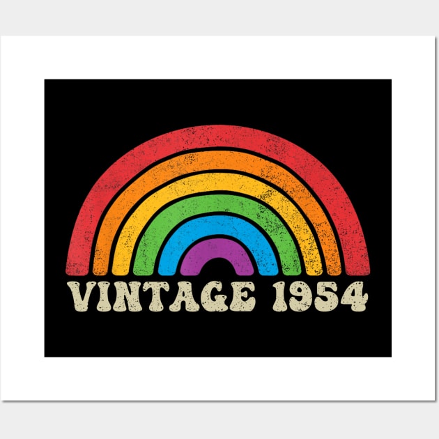 Vintage 1954 - Retro Rainbow Vintage-Style Wall Art by ermtahiyao	